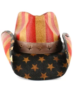 Cody James Men's Justice American Flag Drifter Straw Cowboy Hat -New Cody James 099P25 PY D2