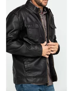 Cody James Men's Backwoods Distressed Faux Leather Moto Jacket 9 Cody James Men's Backwoods Distressed Faux Leather Moto Jacket -New Cody James 2000282518 200 P4