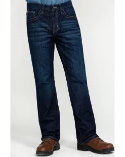Cody James Men's FR Millikin Dark Slim Bootcut Work Jeans