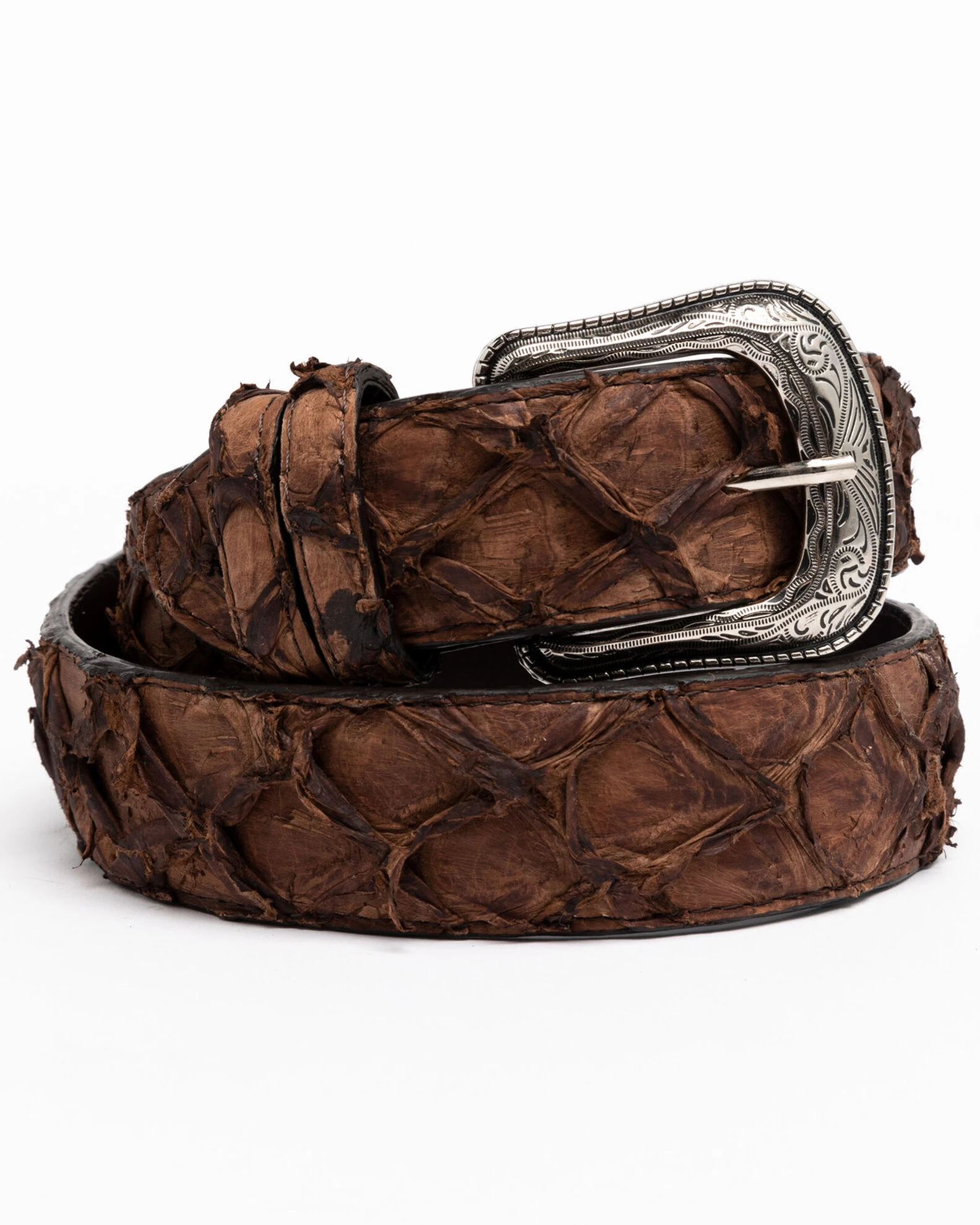 Cody James Men's Brown Pirarucu Exotic Belt 3 Cody James Men's Brown Pirarucu Exotic Belt - Image 3