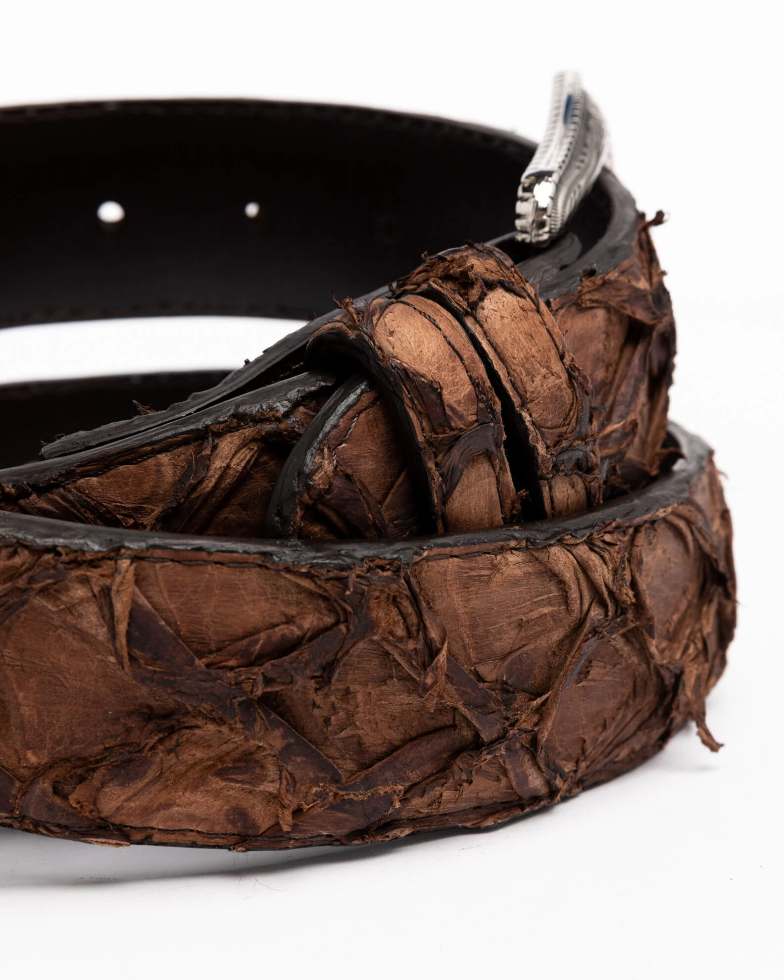 Cody James Men's Brown Pirarucu Exotic Belt 4 Cody James Men's Brown Pirarucu Exotic Belt - Image 4