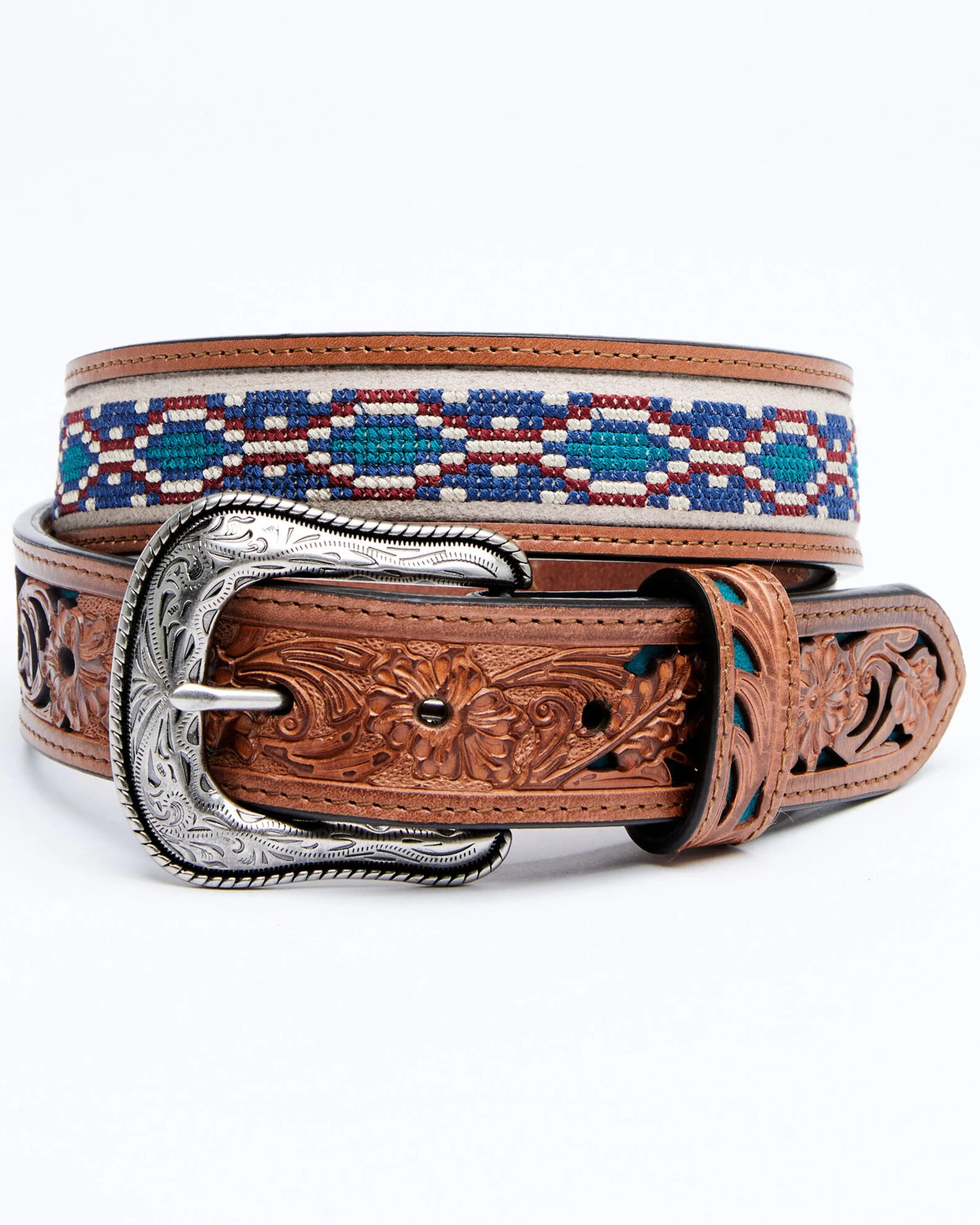 Cody James Men's Multicolor Cross Stitch Western Belt 1 Cody James Men's Multicolor Cross Stitch Western Belt