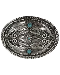 Cody James Men's Fancy Feathers Turquoise Buckle