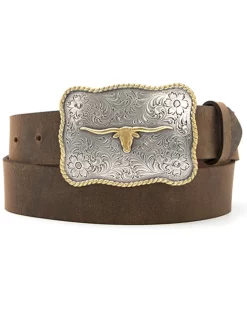 Cody James Men's Scalloped Longhorn Western Belt