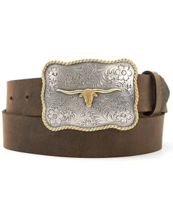 Cody James Men's Scalloped Longhorn Western Belt