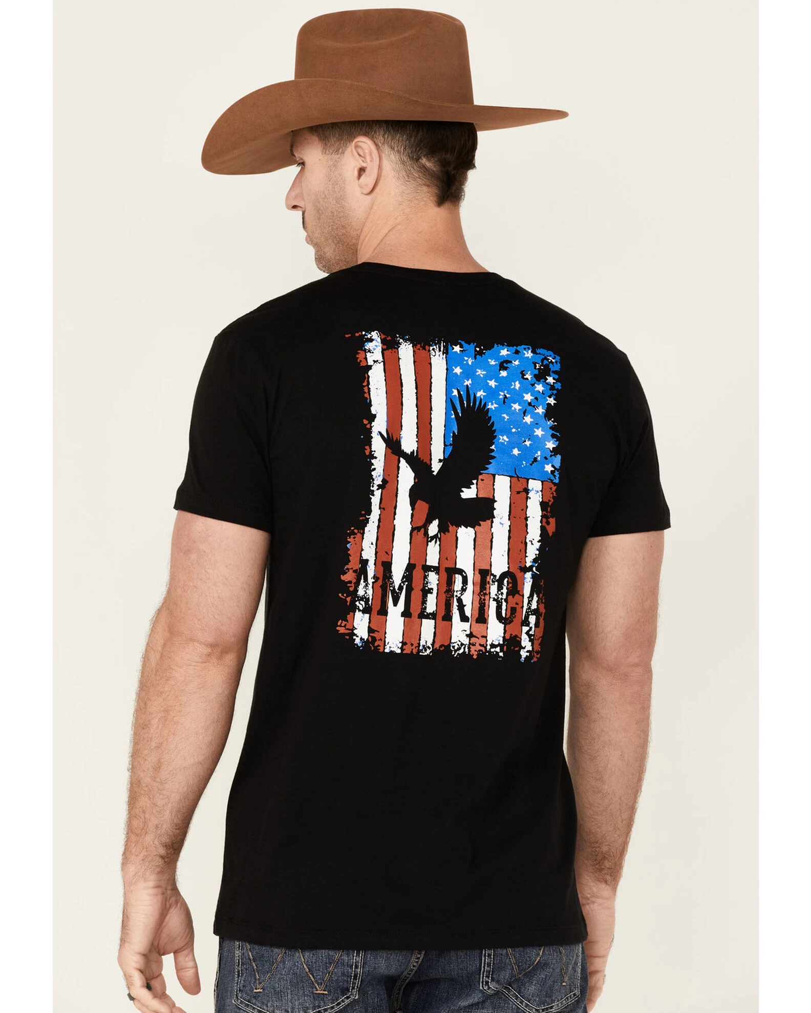 Cody James Men's US Eagle Flag Graphic Short Sleeve T-Shirt - Black 4 Cody James Men's US Eagle Flag Graphic Short Sleeve T-Shirt - Black - Image 4