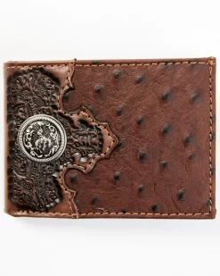 Cody James Men's Bifold Ostrich Print Embossed Bi-Fold Wallet