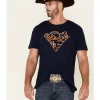 Cody James Men's Navy Poncho Desert Graphic Short Sleeve T-Shirt 