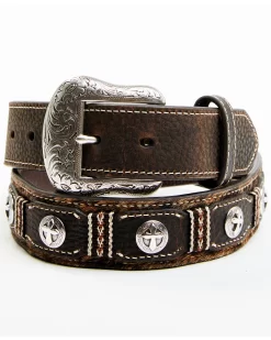 Cody James Men's Hair-On Cross Concho Western Belt