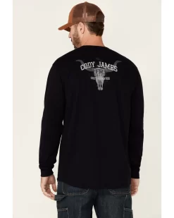 Cody James Men's FR Longhorn Graphic Long Sleeve Work T-Shirt  -New Cody James 2000349468 410 P4