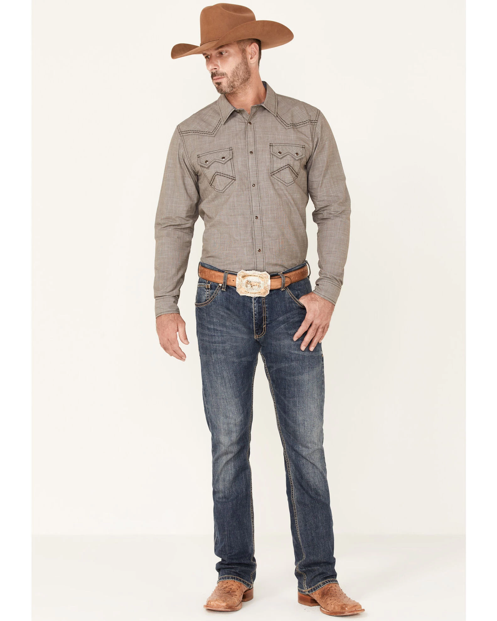 Cody James Men's Decree Solid Chambray Long Sleeve Snap Western Shirt - Big & Tall 2 Cody James Men's Decree Solid Chambray Long Sleeve Snap Western Shirt - Big & Tall - Image 2