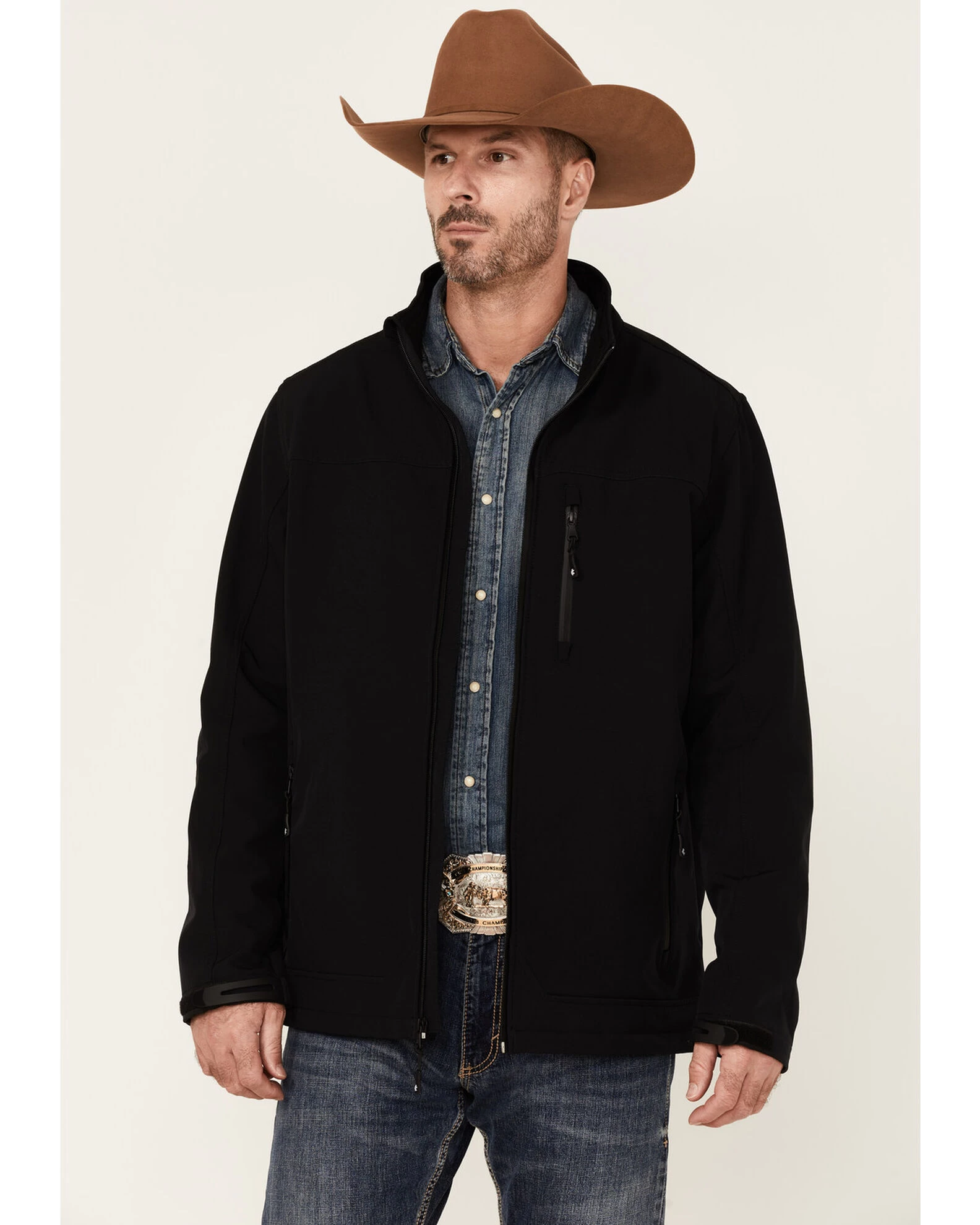 Cody James Core Men's American Embroidered Sleeve Zip-Front Steamboat Jacket 1 Cody James Core Men's American Embroidered Sleeve Zip-Front Steamboat Jacket