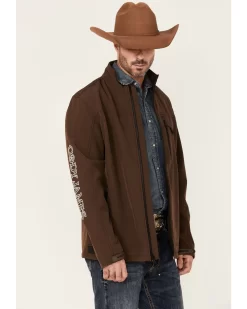 Cody James Core Men's Camo Print Logo Sleeve Zip-Front Steamboat Jacket