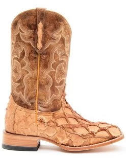Cody James Men's Caramel Matte Pirarucu Exotic Western Boots - Broad Square Toe -New Cody James 2000351586 255 P2 1