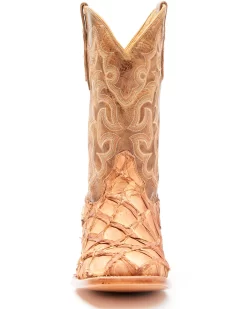 Cody James Men's Caramel Matte Pirarucu Exotic Western Boots - Broad Square Toe  -New Cody James 2000351586 255 P4