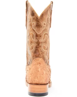 Cody James Men's Caramel Matte Pirarucu Exotic Western Boots - Broad Square Toe  -New Cody James 2000351586 255 P5