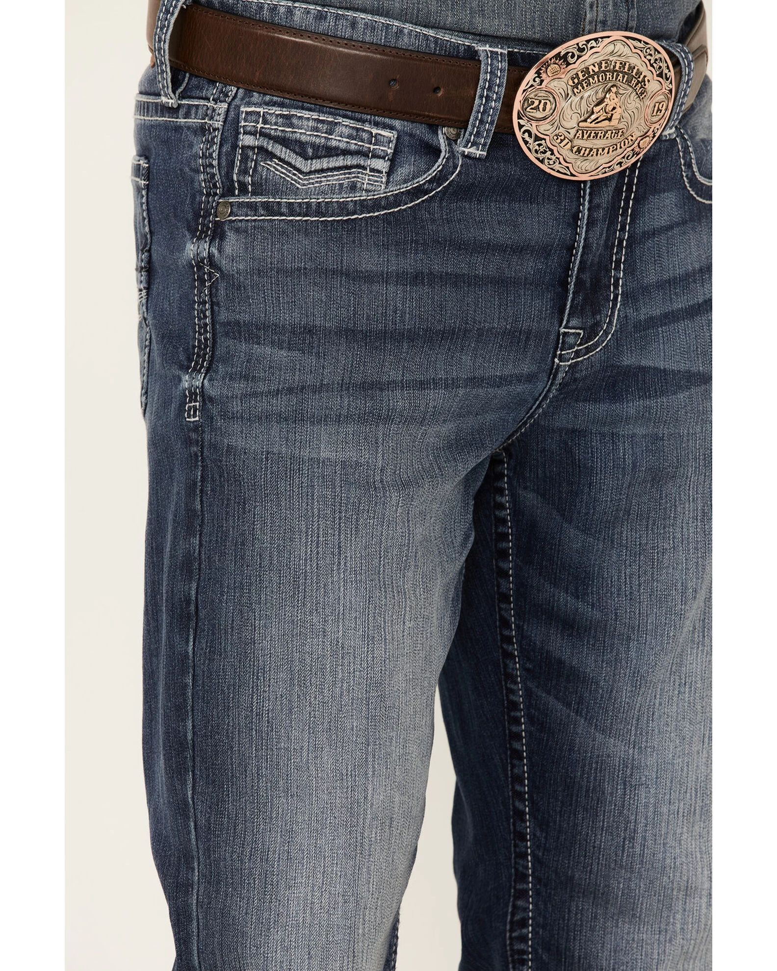 Cody James Men's Double Kicker Medium Dark Wash Stretch Relaxed Bootcut Jeans 2 Cody James Men's Double Kicker Medium Dark Wash Stretch Relaxed Bootcut Jeans - Image 2