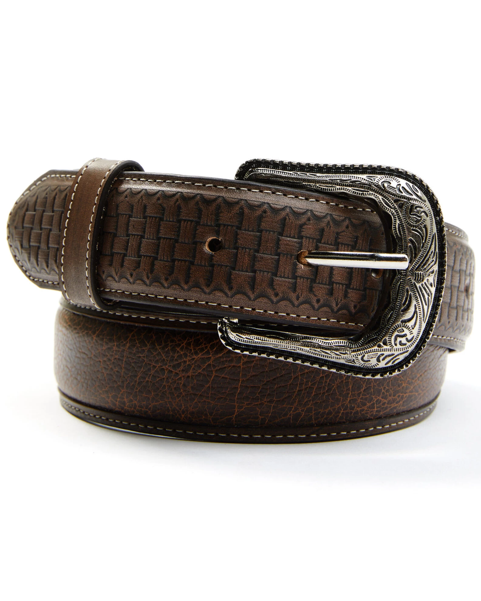 Cody James Men's Basket Weave Embossed Billet Leather Belt 1 Cody James Men's Basket Weave Embossed Billet Leather Belt