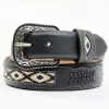 Cody James Men's Black Southwestern Center Inlay Western Belt