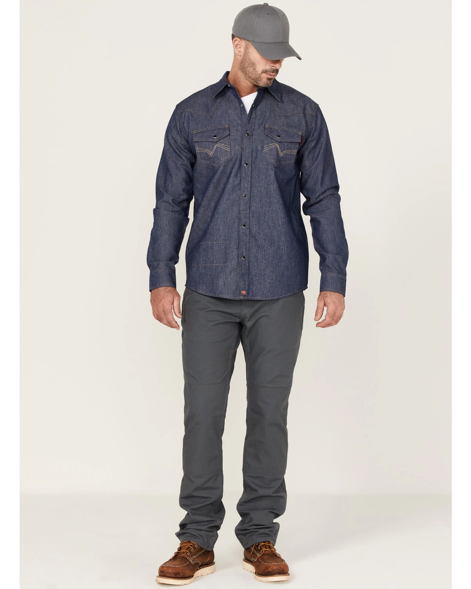 Cody James Men's FR Denim Mount Vernon Long Sleeve Snap Work Shirt 2 Cody James Men's FR Denim Mount Vernon Long Sleeve Snap Work Shirt - Image 2