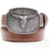 Cody James Men's Longhorn Scroll Buckle Belt