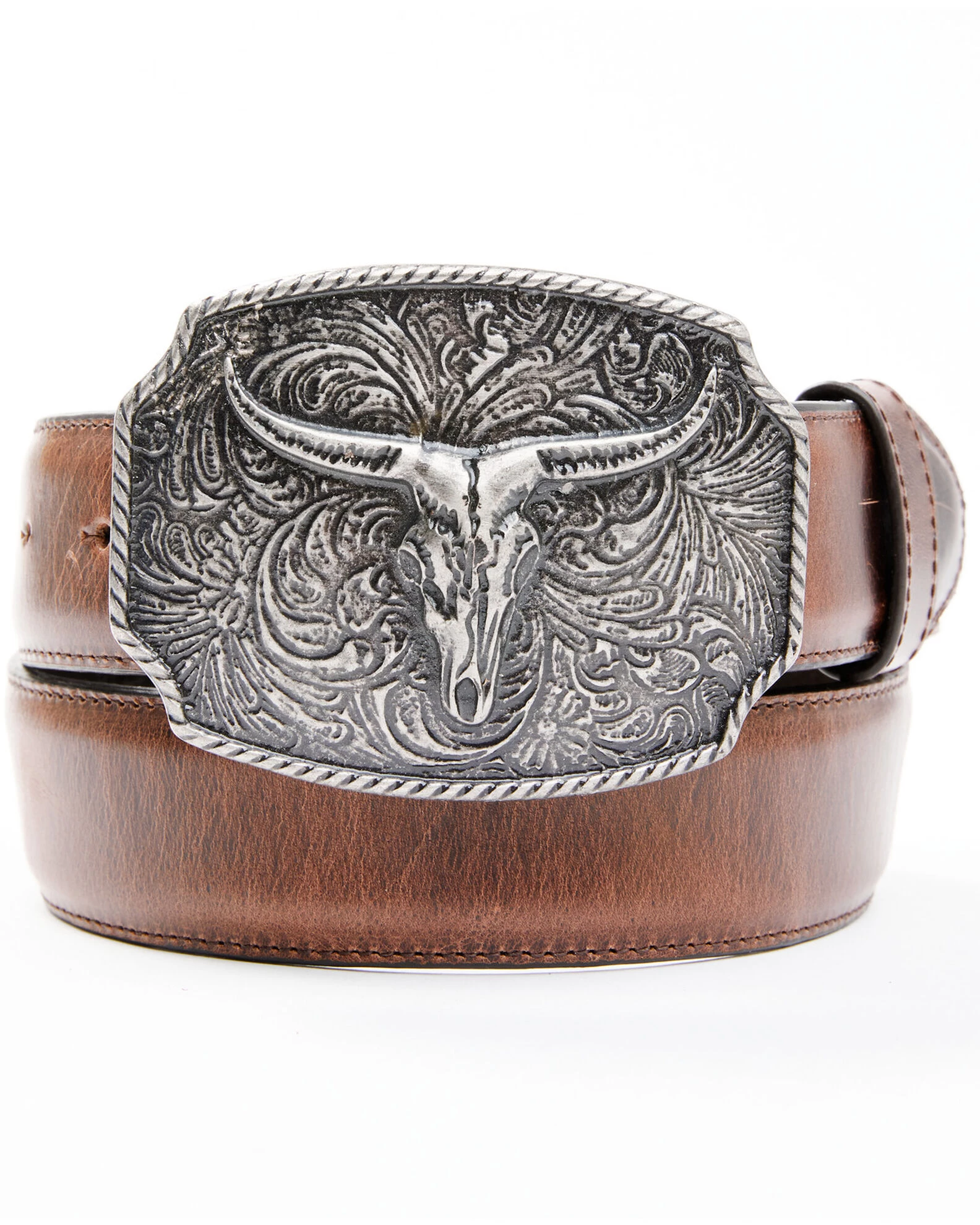 Cody James Men's Longhorn Scroll Buckle Belt 1 Cody James Men's Longhorn Scroll Buckle Belt