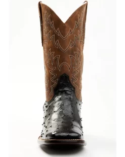 Cody James Men's Saddle Black Full-Quill Ostrich Exotic Western Boots - Broad Square Toe  -New Cody James 2000359778 001 P4