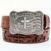 Cody James Men's God Bless America Cross Buckle Leather Belt