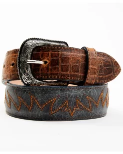 Cody James Men's Etched Caiman Antique BeltÂ