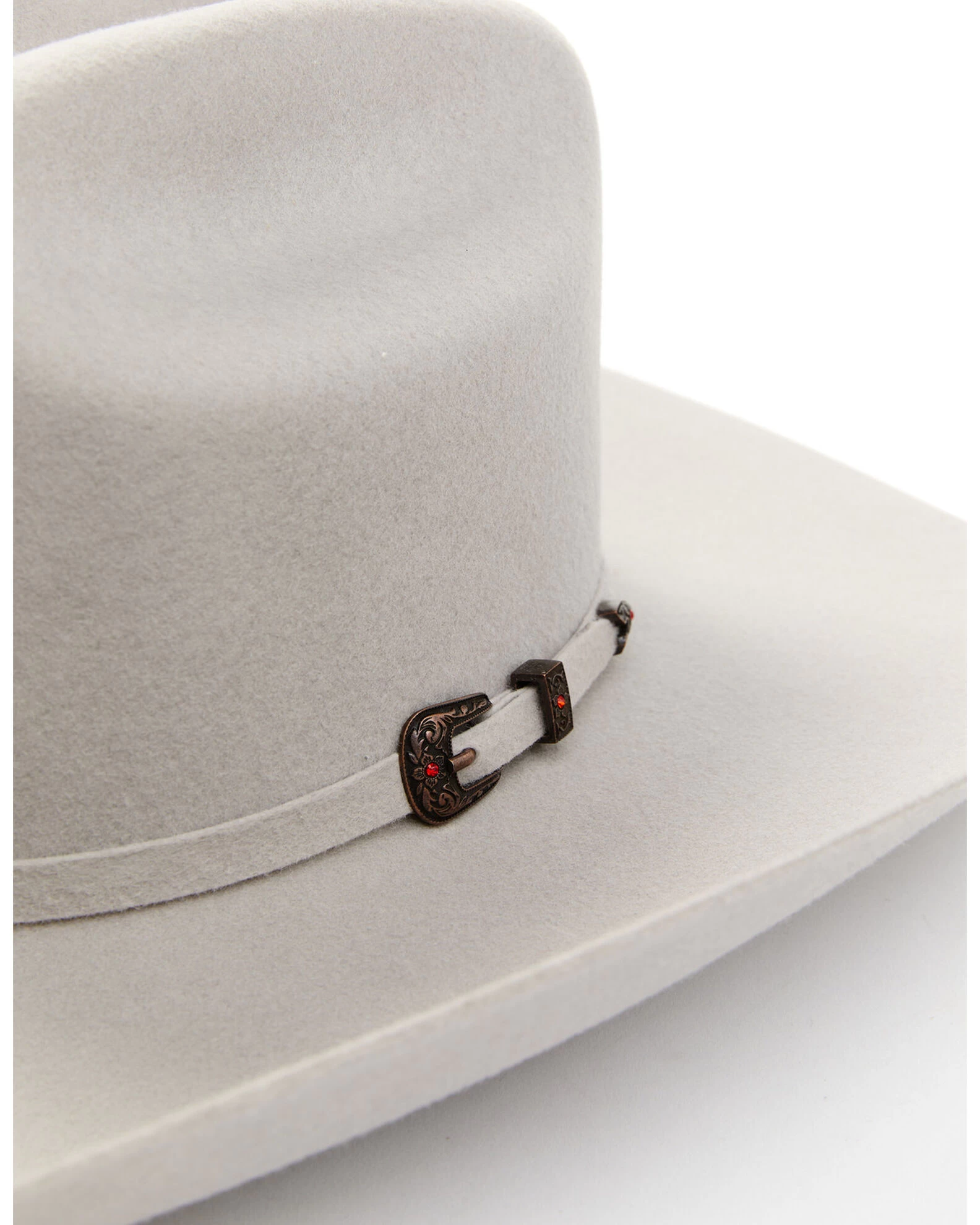 Cody James Men's 5X Self Band Cattleman Fur Blend Western Hat - Mist Gray 2 Cody James Men's 5X Self Band Cattleman Fur Blend Western Hat - Mist Gray - Image 2