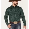 Cody James Men's Ringer Floral Print Button Down Western Shirt 