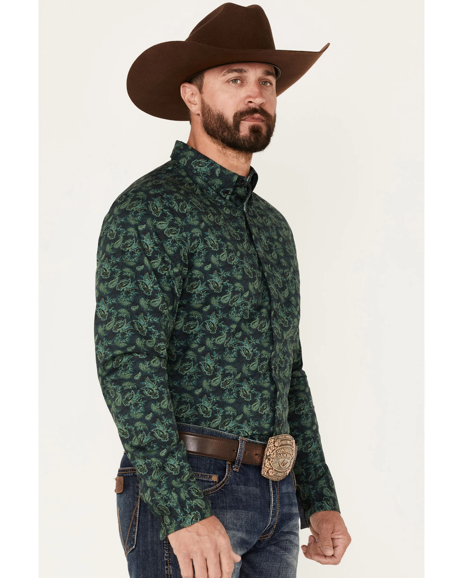 Cody James Men's Ringer Floral Print Button Down Western Shirt 2 Cody James Men's Ringer Floral Print Button Down Western Shirt - Image 2