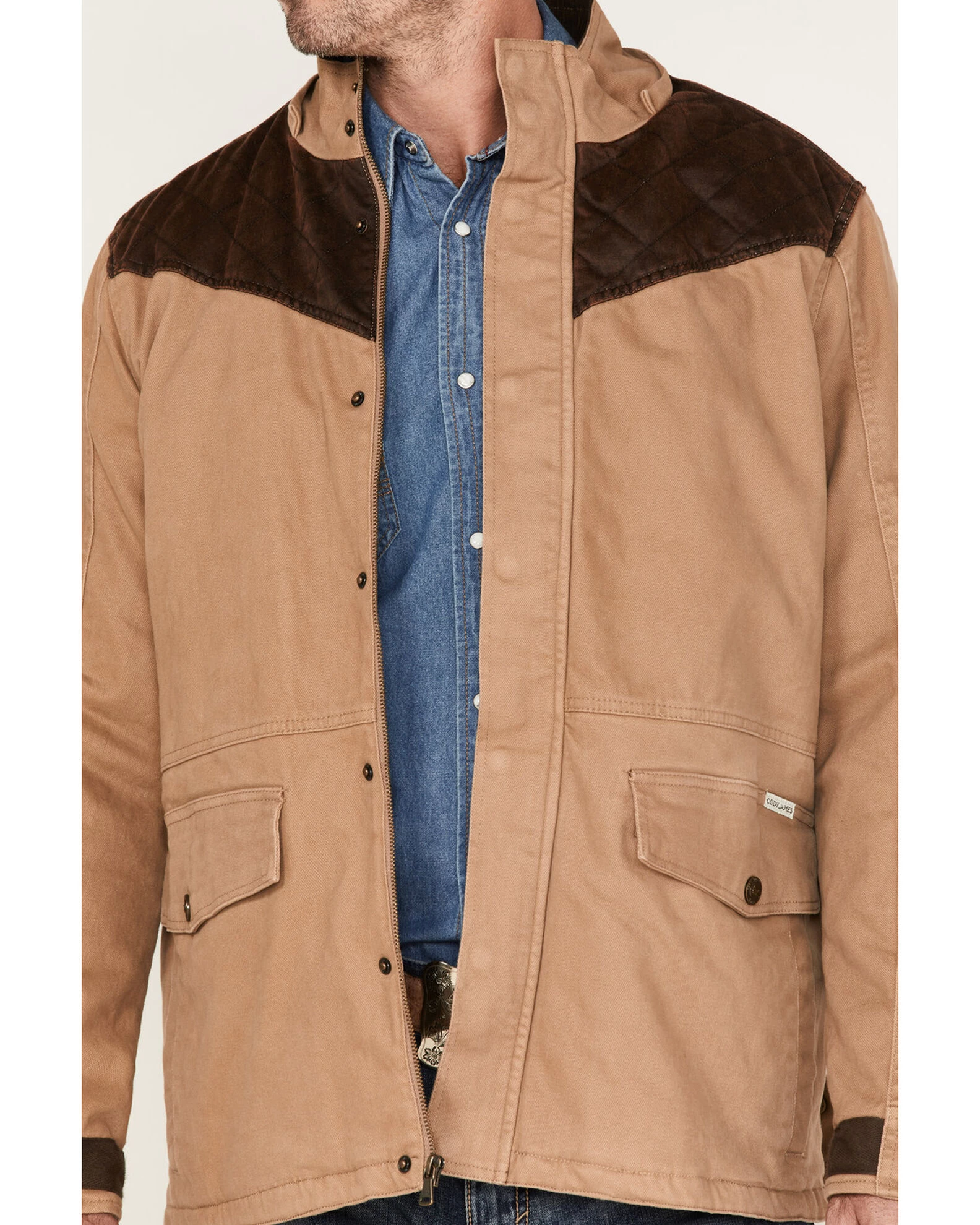 Cody James Men's Olton Utility Canvas Rancher Hooded Jacket 3 Cody James Men's Olton Utility Canvas Rancher Hooded Jacket - Image 3
