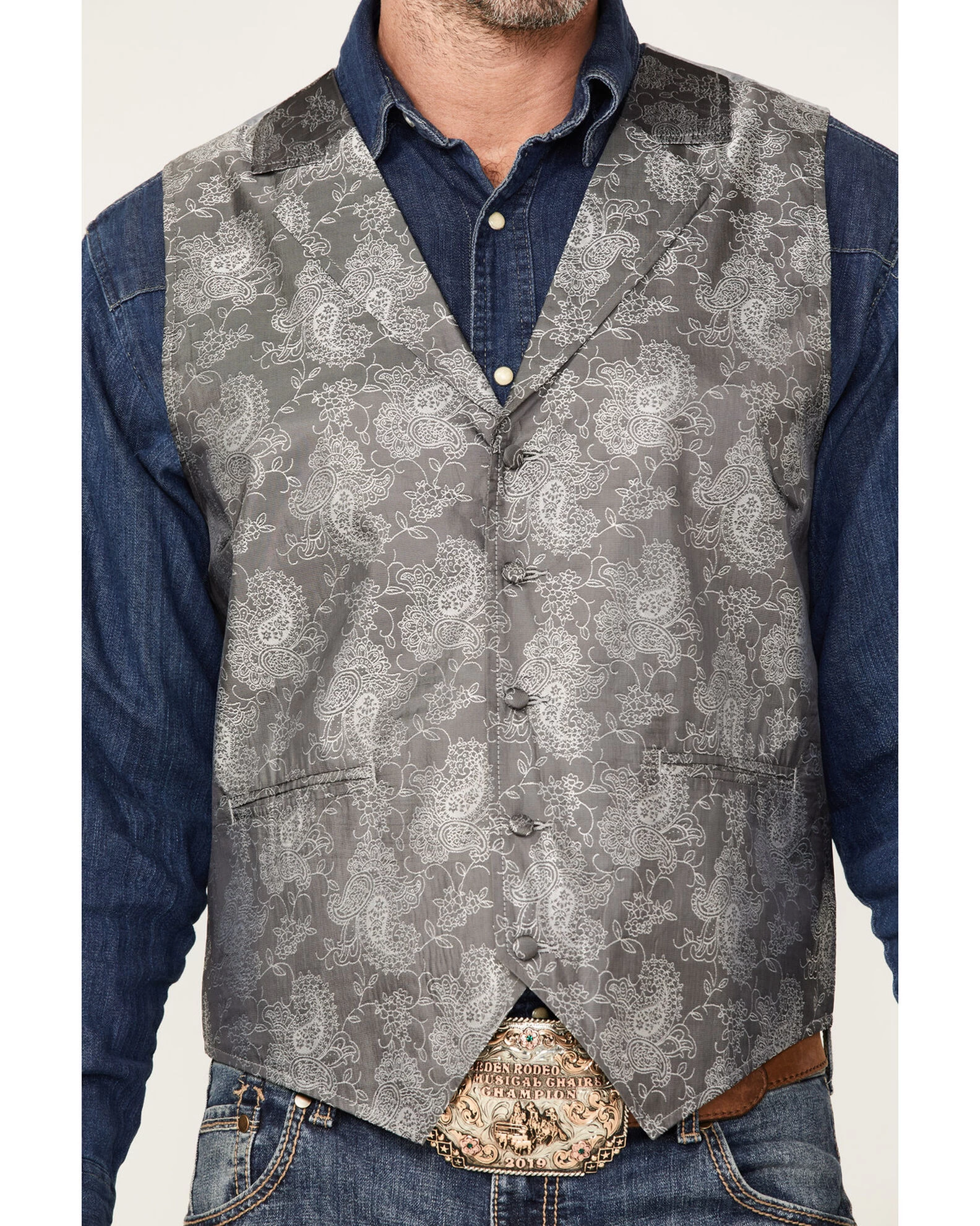 Cody James Men's Regal Paisley Print Vest 2 Cody James Men's Regal Paisley Print Vest - Image 2
