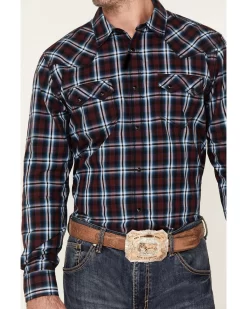 Cody James Men's Poker Night Plaid Print Long Sleeve Snap Western Shirt -New Cody James 2000380441 600 P3