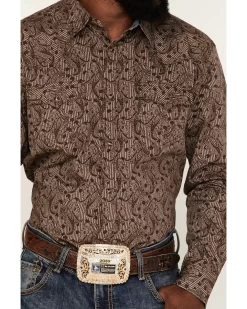 Cody James Men's Linear Paisley Print Long Sleeve Snap Western Shirt -New Cody James 2000380454 200 P3