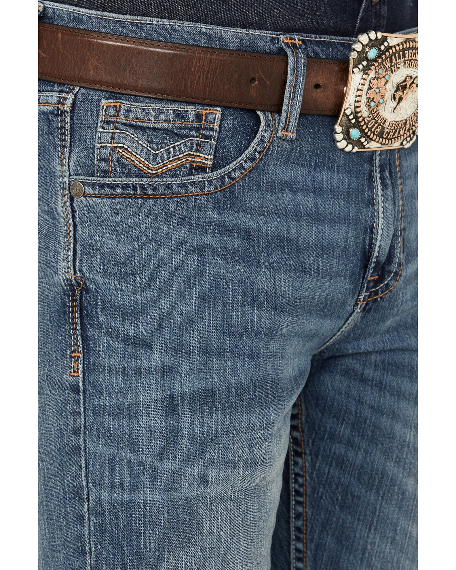 Cody James Men's Light A Shuck Medium Wash Relaxed Bootcut Stretch Denim Jeans 2 Cody James Men's Light A Shuck Medium Wash Relaxed Bootcut Stretch Denim Jeans - Image 2