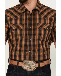 Cody James Men's Caliente Small Plaid Print Short Sleeve Western Snap Shirt -New Cody James 2000385977 440 P3