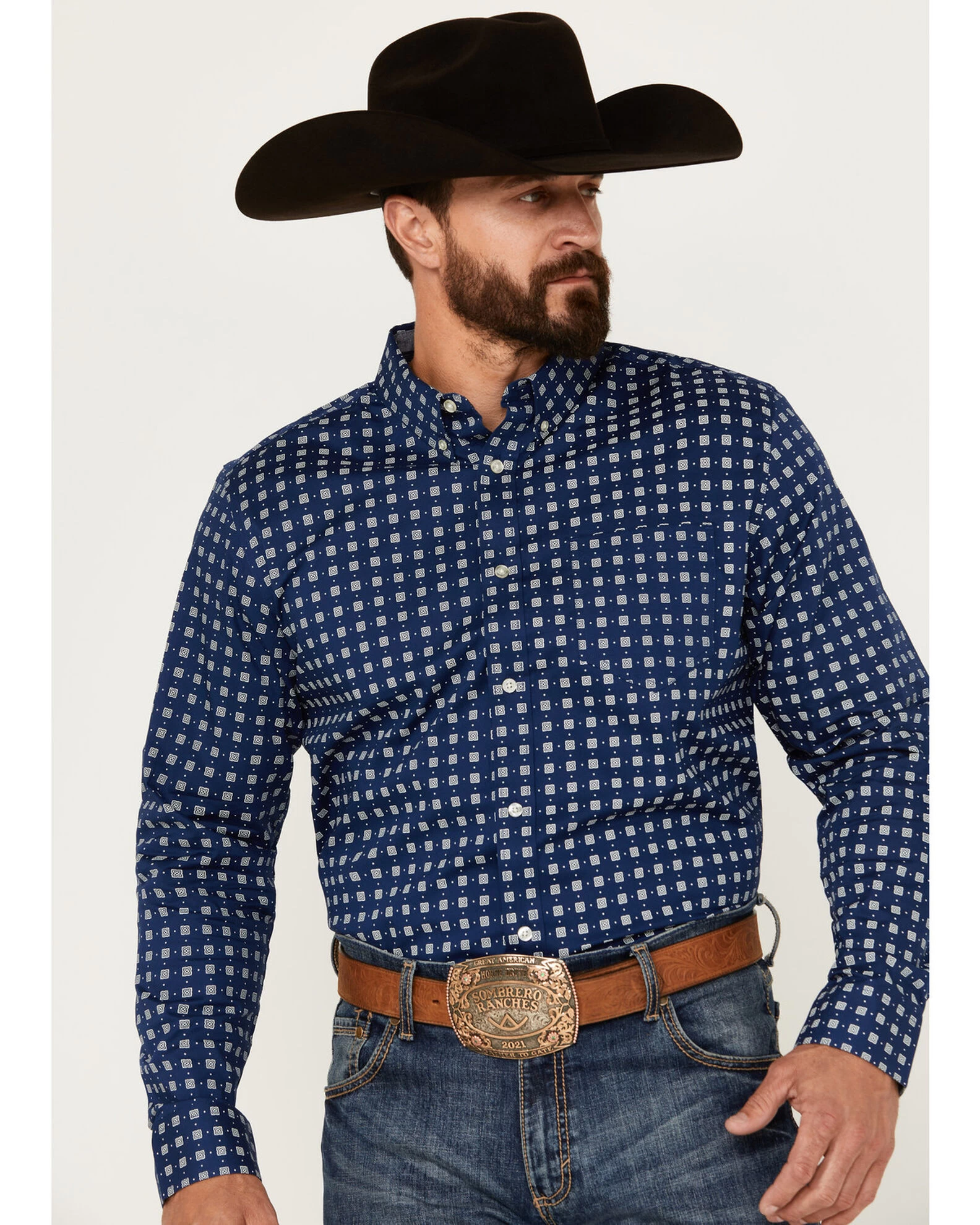 Cody James Men's Rough Road Geo Print Long Sleeve Stretch Button-Down Western Shirt - Big 1 Cody James Men's Rough Road Geo Print Long Sleeve Stretch Button-Down Western Shirt - Big
