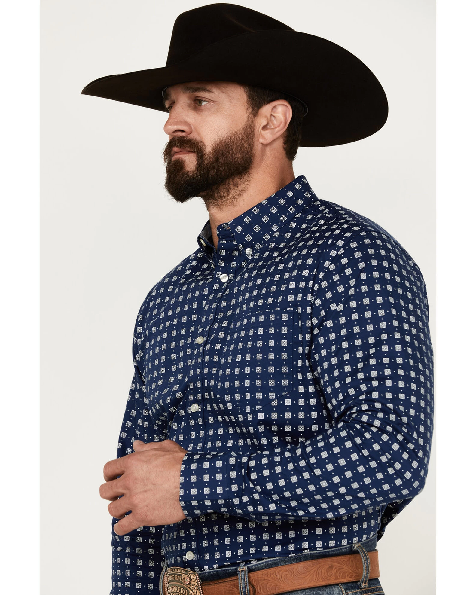Cody James Men's Rough Road Geo Print Long Sleeve Stretch Button-Down Western Shirt - Big 2 Cody James Men's Rough Road Geo Print Long Sleeve Stretch Button-Down Western Shirt - Big - Image 2