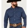 Cody James Men's Rough Road Geo Print Long Sleeve Stretch Button-Down Western Shirt - Tall