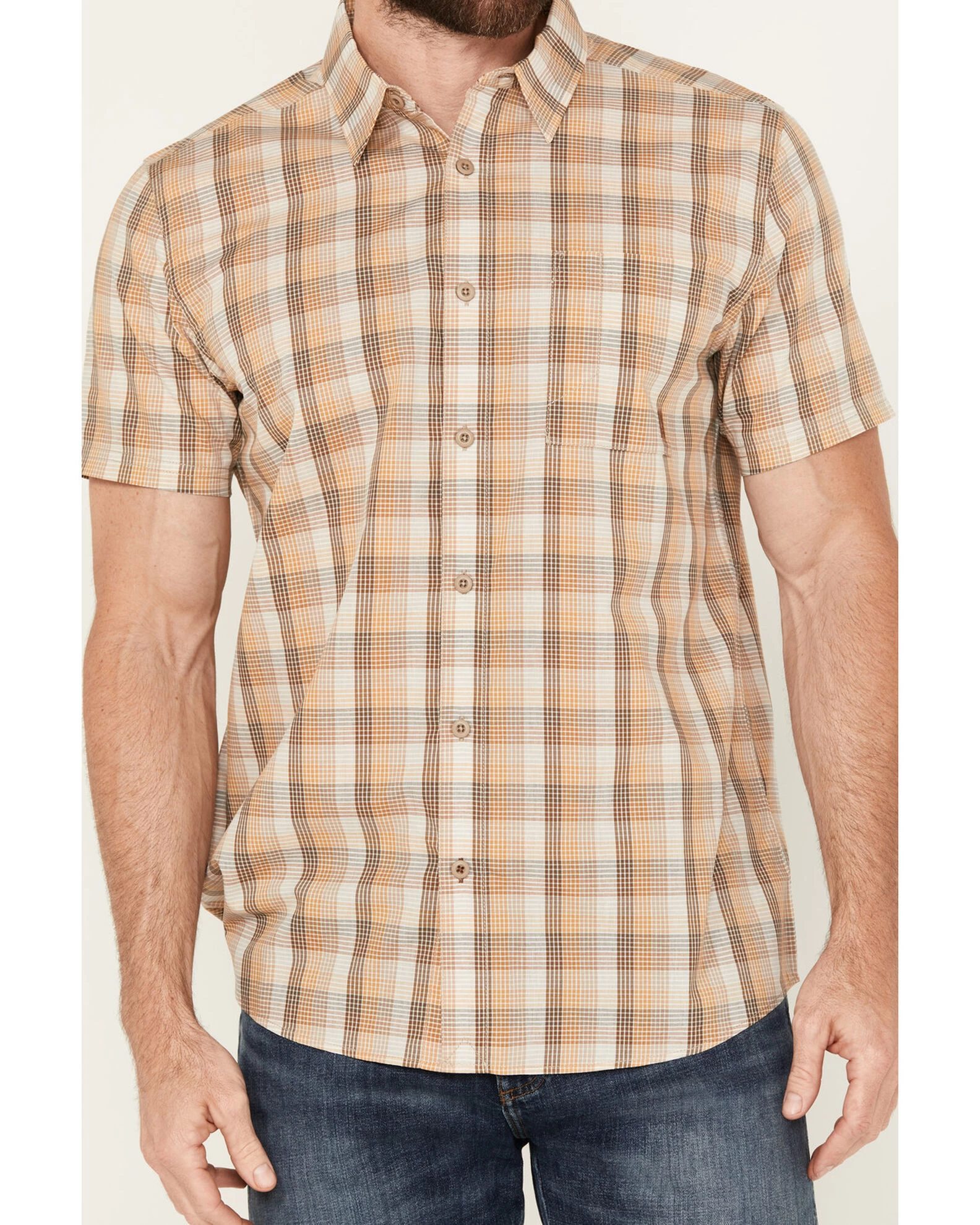 Cody James Men's Anderson Plaid Print Short Sleeve Button-Down Western Shirt 1 Cody James Men's Anderson Plaid Print Short Sleeve Button-Down Western Shirt