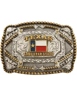 Cody James Red White And Blue Square Texas Belt Buckle